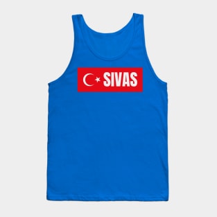 Sivas City in Turkish Flag Tank Top
